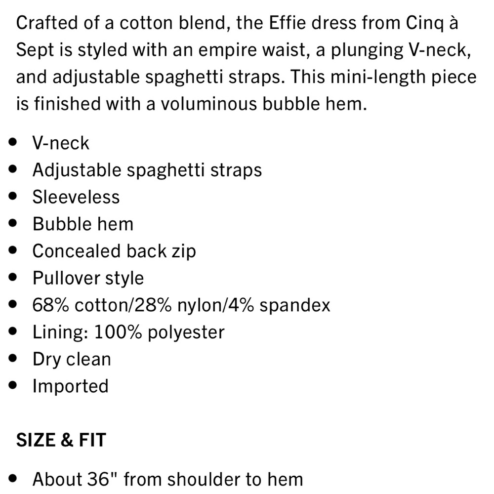 Cinq a sept Effie Bubble Mini Dress.  Size 10 - Picture 9 of 11